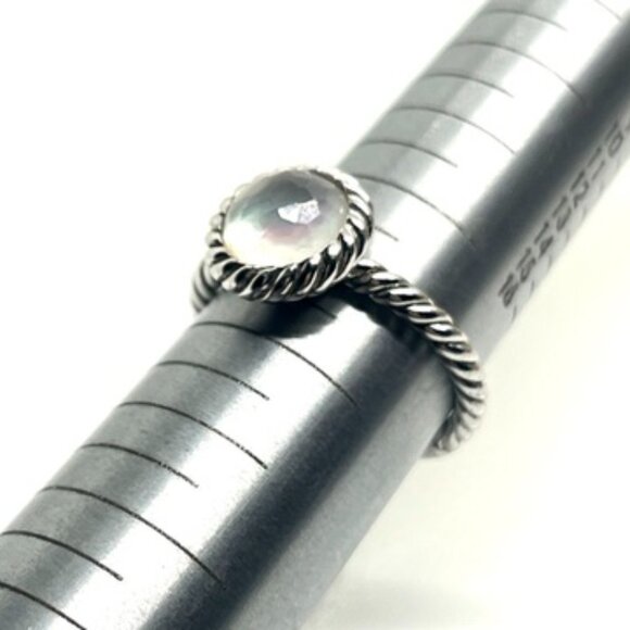 TI SENTO 925 STERLING SILVER PLATED MOTHER OF PEARL MOP RING 6.75 - Picture 11 of 14